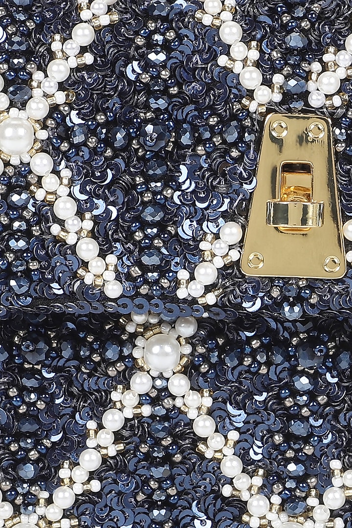 Blue Embellished Mini Bag by The Leather Garden at Pernia's Pop Up Shop