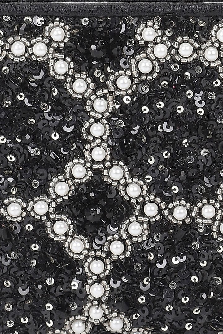Black Embellished Crossbody Bag by The Leather Garden at Pernia's Pop Up Shop