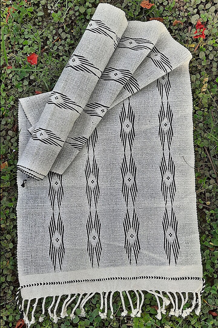 Black & White Cotton Table Runner by Lhusalu at Pernia's Pop Up Shop