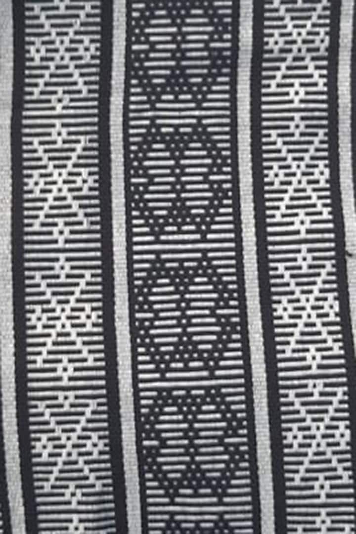 Black Cotton Handwoven Table Runner by Lhusalu at Pernia's Pop Up Shop
