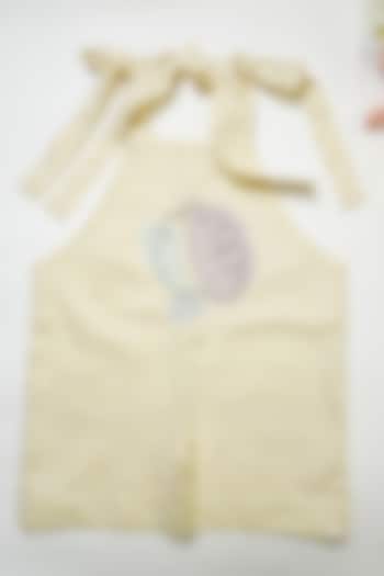 Lemon Yellow Linen & Lyocell Patchwork Jumpsuit For Girls by Lilvin Comfy Wear