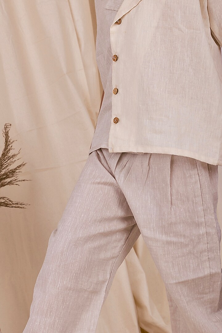 Grey Linen & Lyocell Co-Ord For Boys by Lilvin Comfy Wear at Pernia's Pop Up Shop