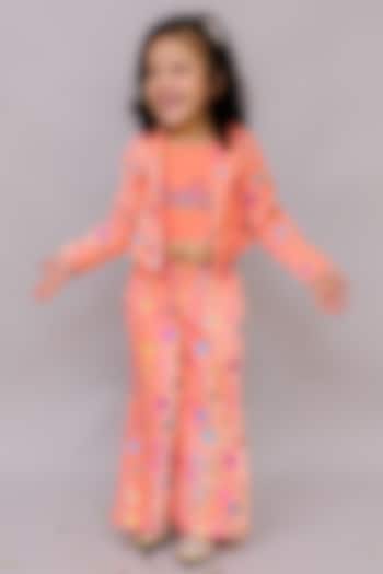 Pink Polyester Star Foil Printed Co-Ord Set For Girls by Lil Drama at Pernia's Pop Up Shop