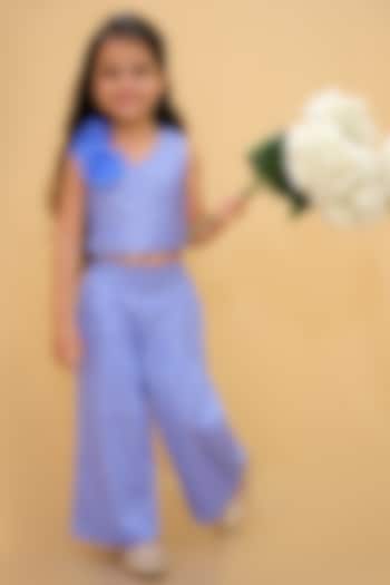 Blue Cotton Co-Ord Set For Girls by Lil Drama at Pernia's Pop Up Shop
