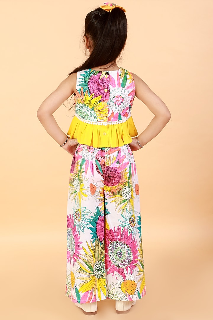 Multi-Colored Printed Pant Set For Girls by Lil Drama at Pernia's Pop Up Shop