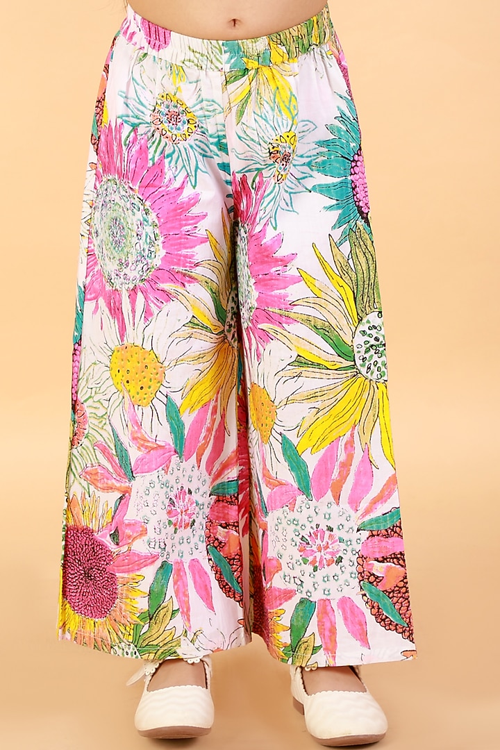 Multi-Colored Printed Pant Set For Girls by Lil Drama at Pernia's Pop Up Shop