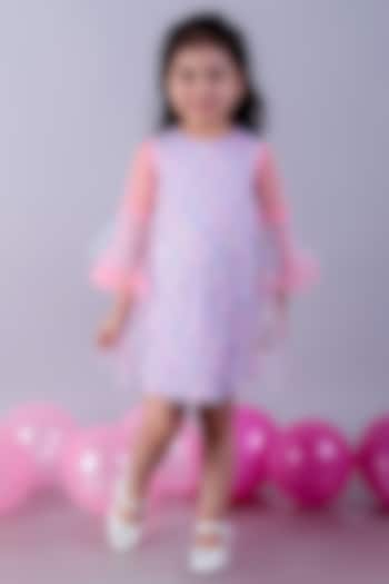 Lavender Polyester Sequin Dress For Girls by Lil Drama at Pernia's Pop Up Shop