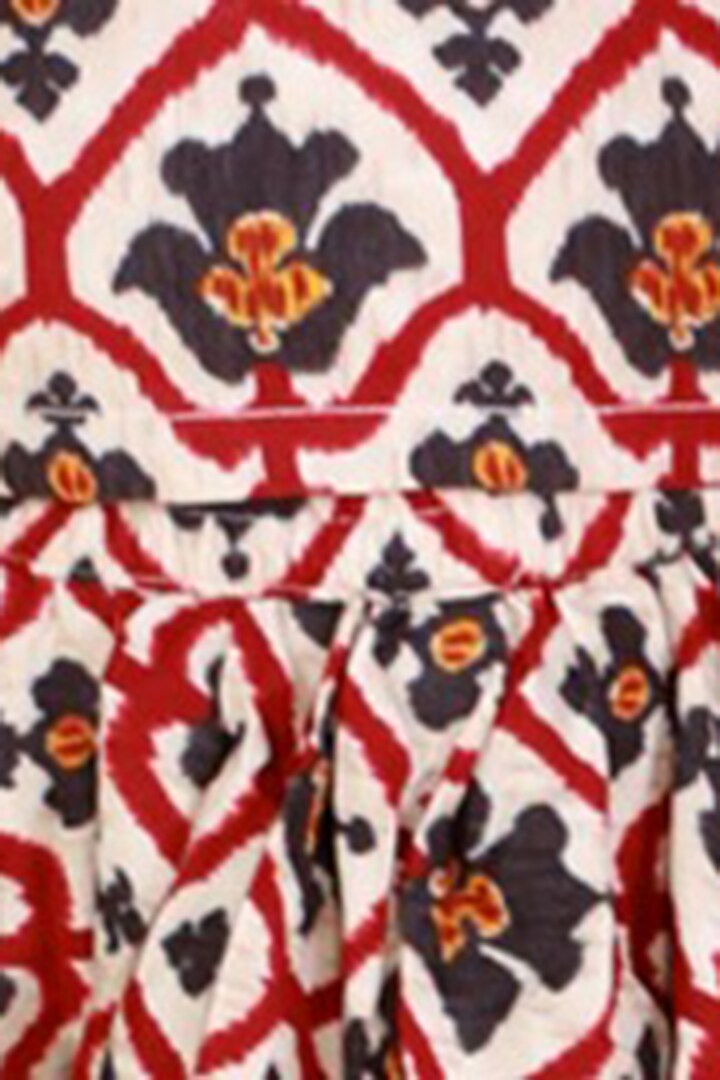 Brown Printed Pant Set For Girls by Lil Drama at Pernia's Pop Up Shop