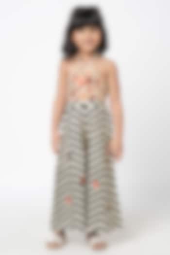 Multi-Colored Polyester Printed Jumpsuit For Girls by Lil Drama