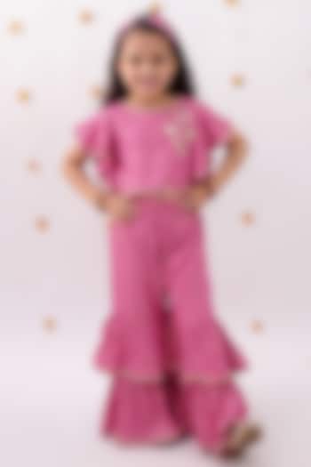 Pink Rayon Co-Ord Set For Girls by Lil Drama at Pernia's Pop Up Shop