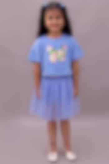 Blue Net Co-Ord Set For Girls by Lil Drama at Pernia's Pop Up Shop