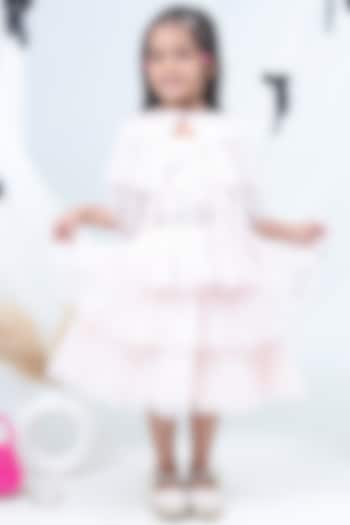 Baby Pink Polyester Sequins Work Jacket Dress For Girls by Lil Drama at Pernia's Pop Up Shop