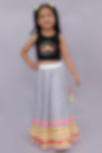 Multi-Colored Cotton Printed Lehenga Set For Girls by Lil Drama at Pernia's Pop Up Shop