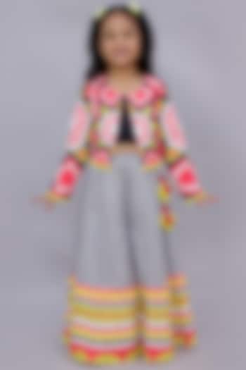 Multi-Colored Cotton Geometric Printed Jacket Set For Girls by Lil Drama at Pernia's Pop Up Shop