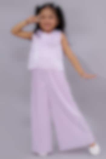 Pink Polyester Embroidered Co-Ord Set For Girls by Lil Drama at Pernia's Pop Up Shop