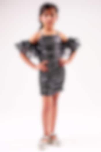 Black Poly Spandex Dress For Girls by Lil Drama at Pernia's Pop Up Shop