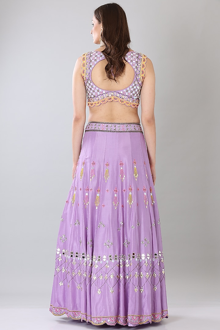 Lilac Embroidered Wedding Lehenga Set by Lilac at Pernia's Pop Up Shop