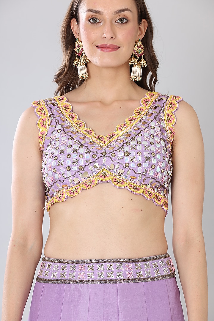 Lilac Embroidered Wedding Lehenga Set by Lilac at Pernia's Pop Up Shop