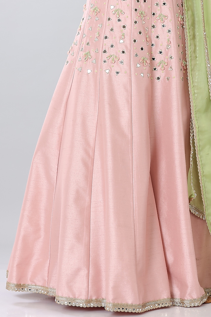 Peach Embroidered Wedding Lehenga Set by Lilac at Pernia's Pop Up Shop