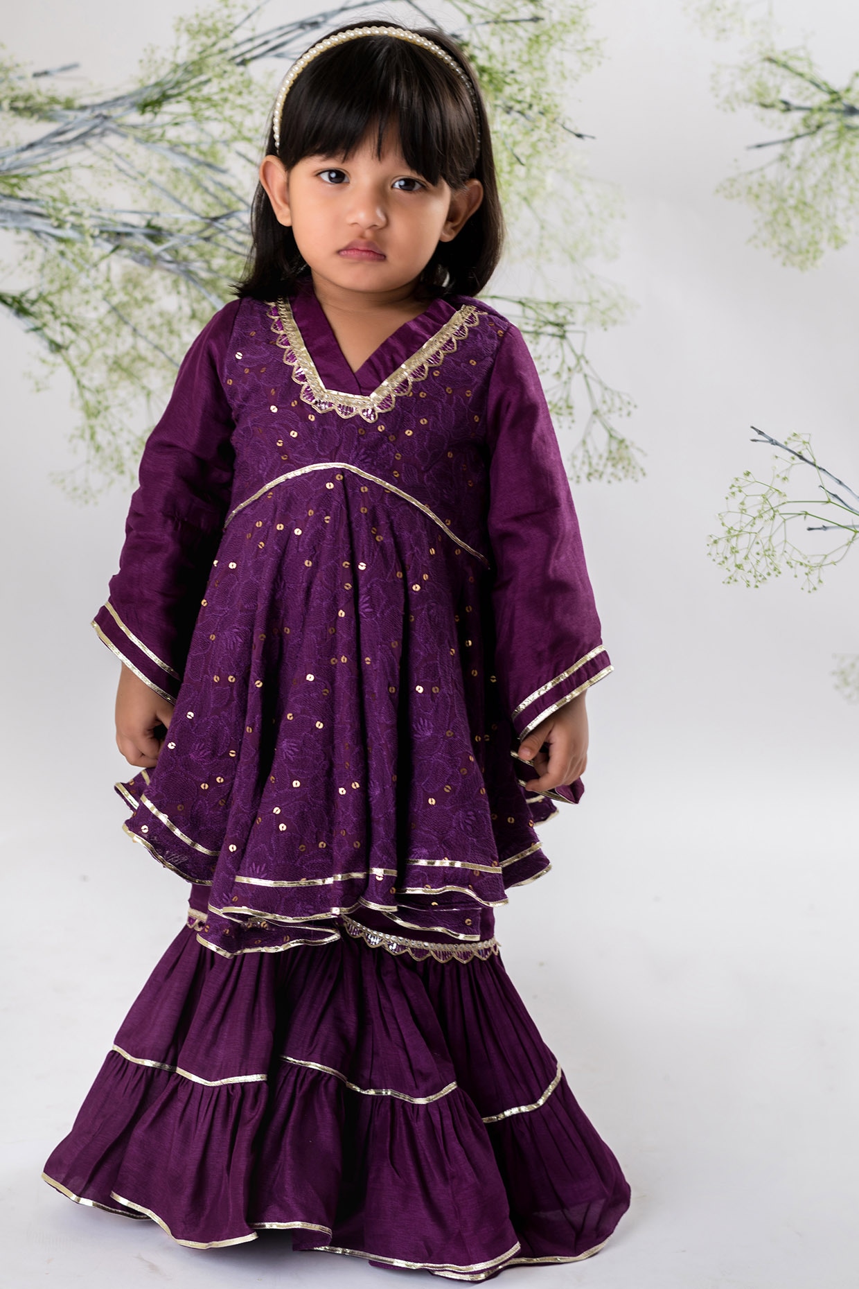 Hotsell Purple : Girls Gharara Dress