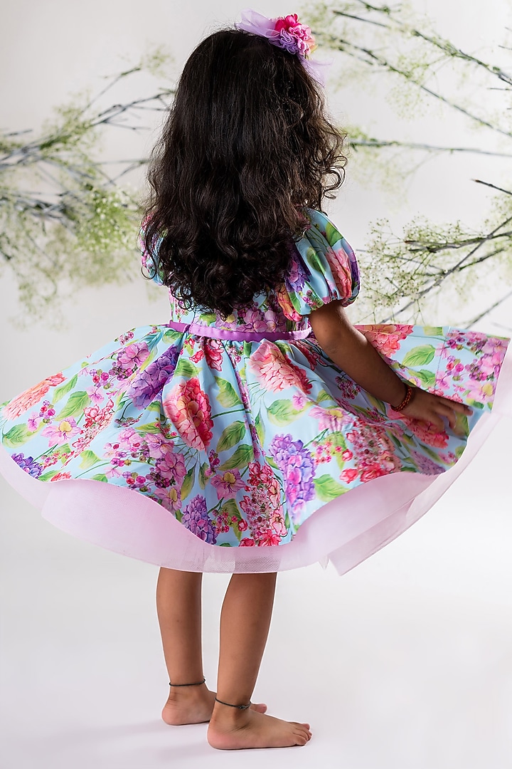 Multi-Colored Crepe Printed Dress For Girls by Li'l Angels at Pernia's Pop Up Shop