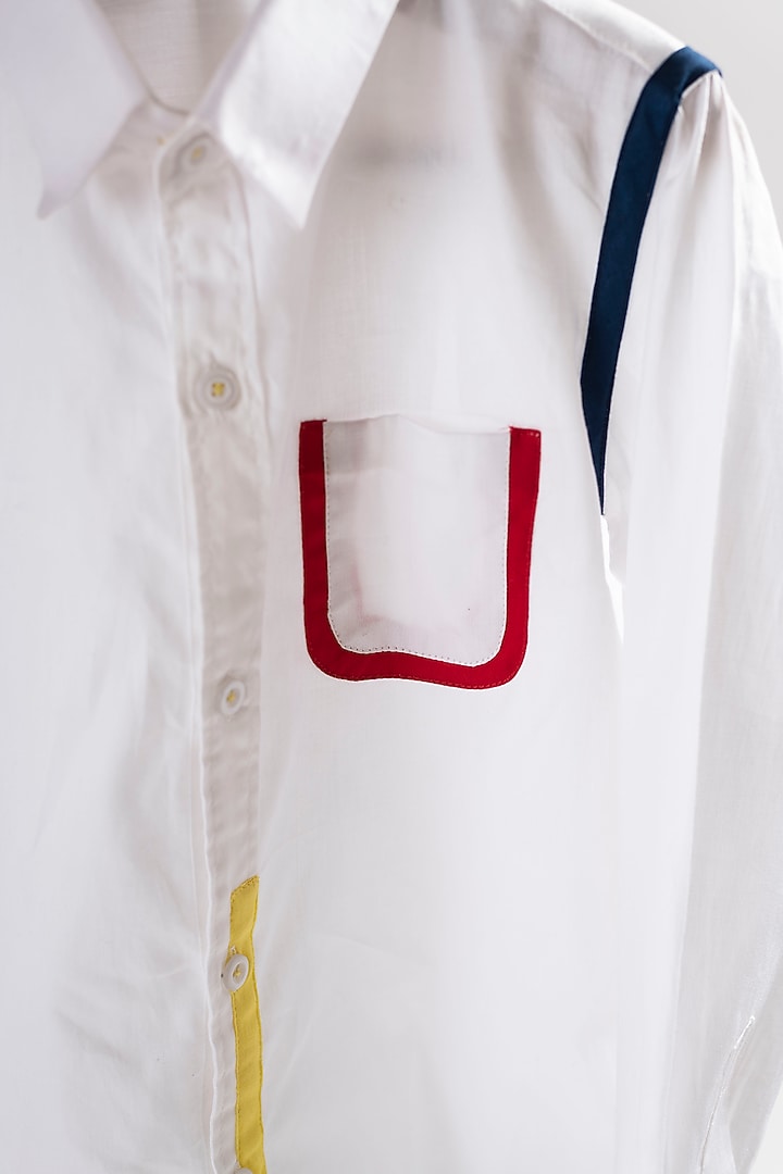 White Cotton Funky Shirt For Boys by Li'l Angels at Pernia's Pop Up Shop