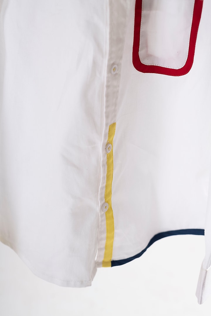 White Cotton Funky Shirt For Boys by Li'l Angels at Pernia's Pop Up Shop