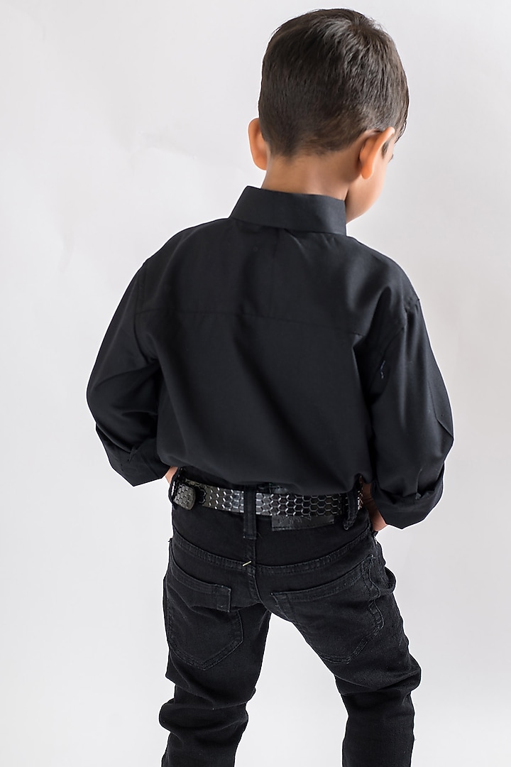 Black Cotton Shirt by Li'l Angels at Pernia's Pop Up Shop