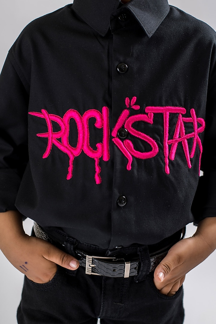 Black Cotton Shirt by Li'l Angels at Pernia's Pop Up Shop