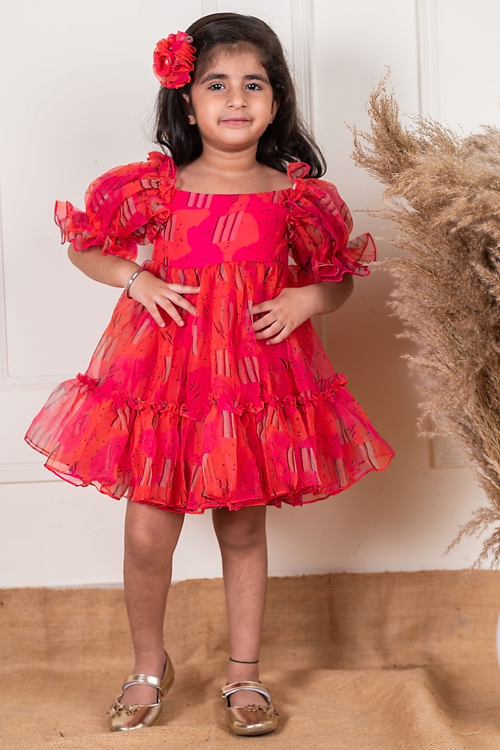 Pink Organza Dress For Girls by Li'l Angels at Pernia's Pop Up Shop