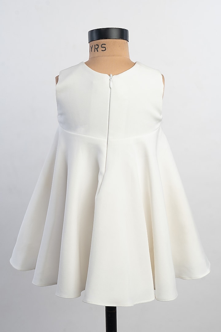 White Banana Crepe Dress For Girls by Li'l Angels at Pernia's Pop Up Shop