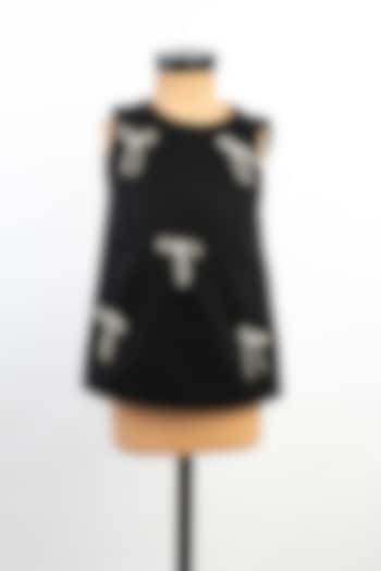 Black Banana Crepe Dress For Girls by Li'l Angels at Pernia's Pop Up Shop