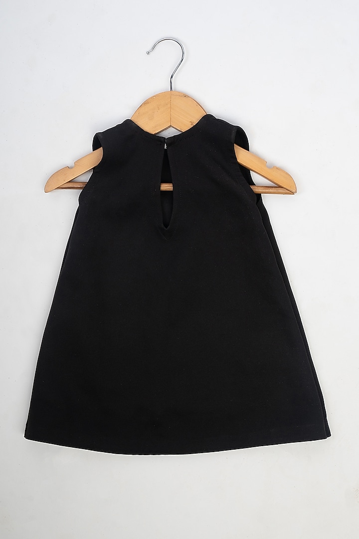 Black Banana Crepe Dress For Girls by Li'l Angels at Pernia's Pop Up Shop