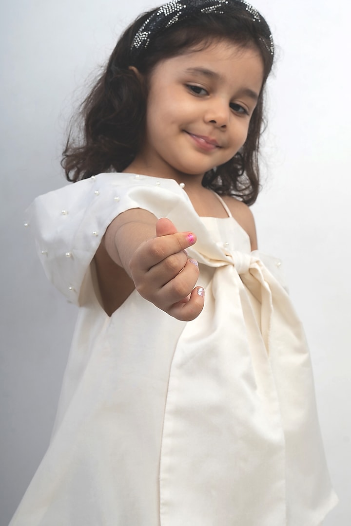 White Silk Dress For Girls by Li'l Angels at Pernia's Pop Up Shop