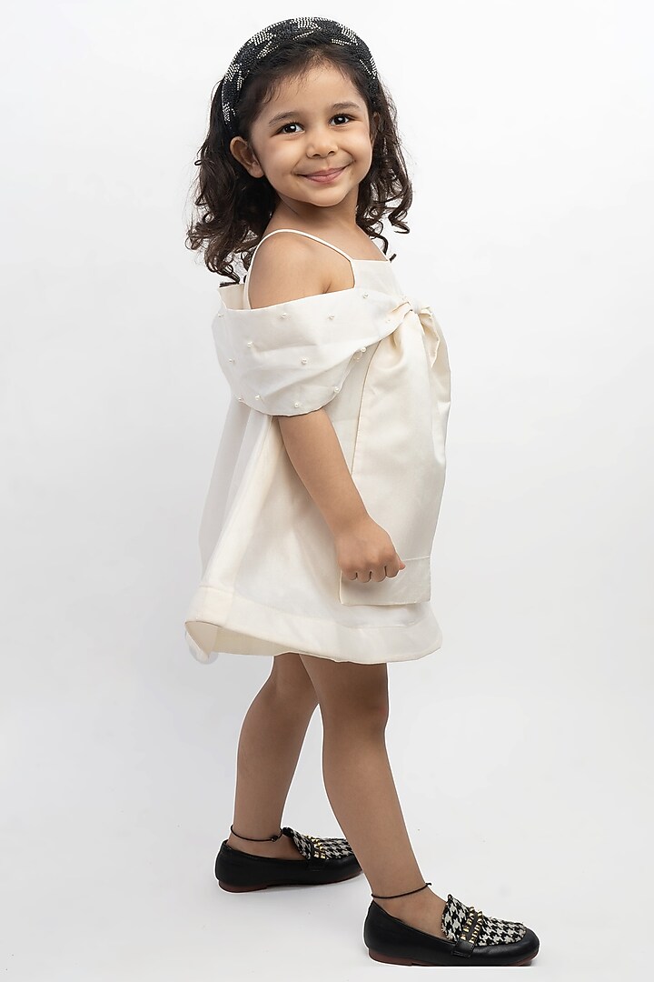 White Silk Dress For Girls by Li'l Angels at Pernia's Pop Up Shop