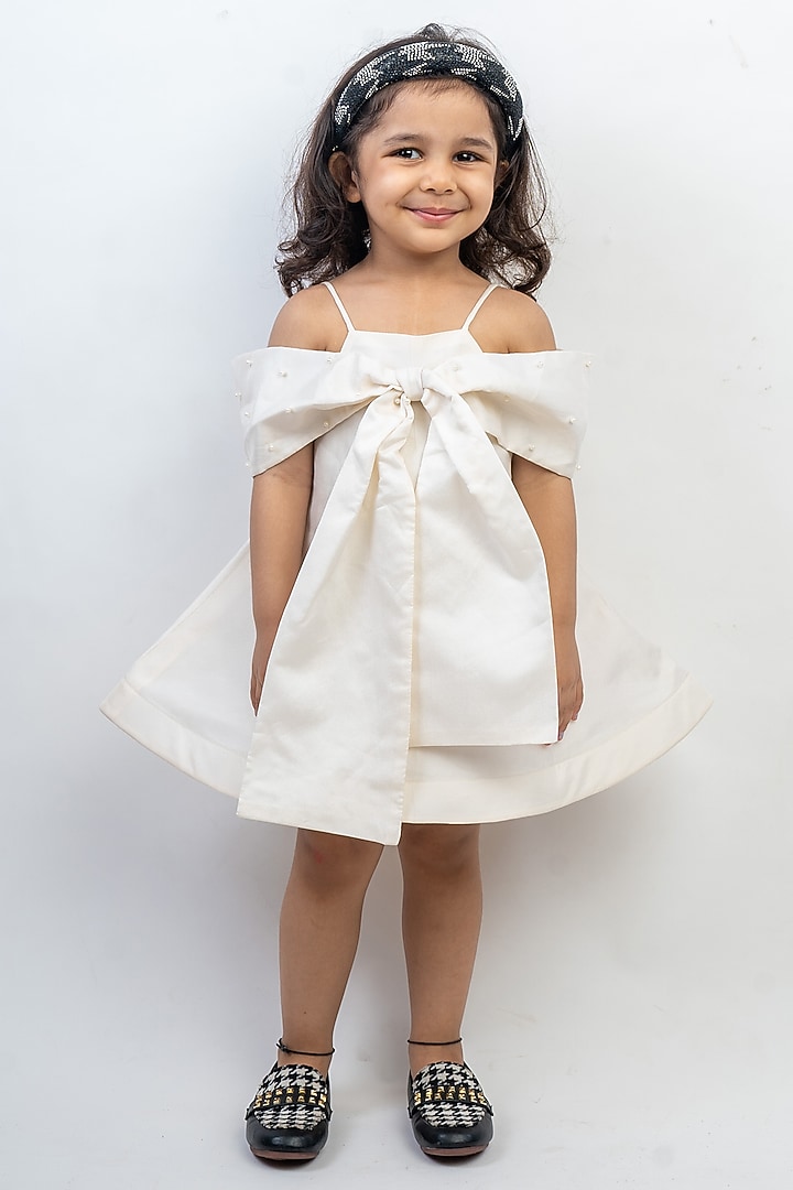 White Silk Dress For Girls by Li'l Angels at Pernia's Pop Up Shop
