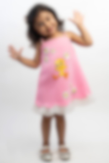 Pink Scuba Dress For Girls by Li'l Angels at Pernia's Pop Up Shop