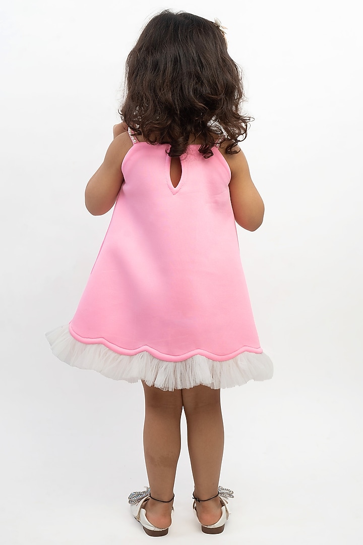 Pink Scuba Dress For Girls by Li'l Angels at Pernia's Pop Up Shop