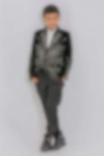 Black Velvet Tuxedo Set For Boys by Li'l Angels at Pernia's Pop Up Shop