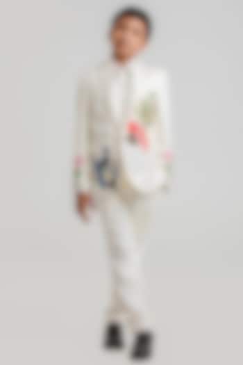 White Suiting Blazer Set For Boys by Li'l Angels at Pernia's Pop Up Shop