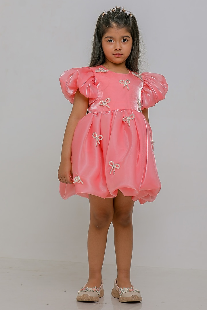 Peach Jimmy Choo Dress For Girls by Li'l Angels at Pernia's Pop Up Shop