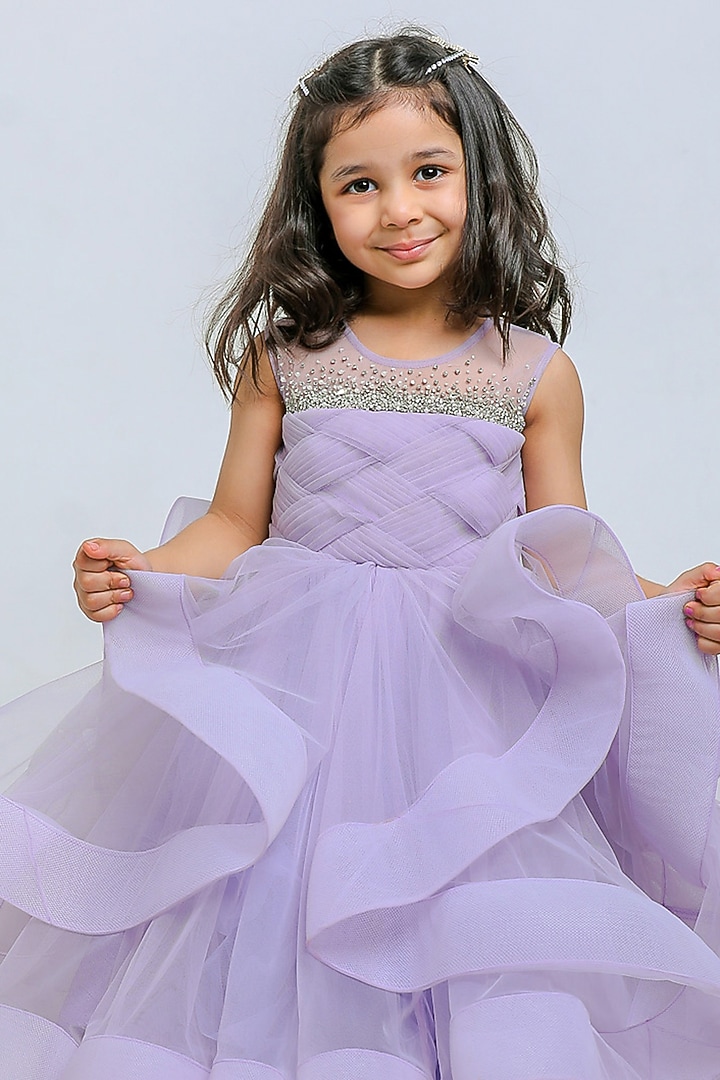 Purple Net Gown For Girls by Li'l Angels at Pernia's Pop Up Shop
