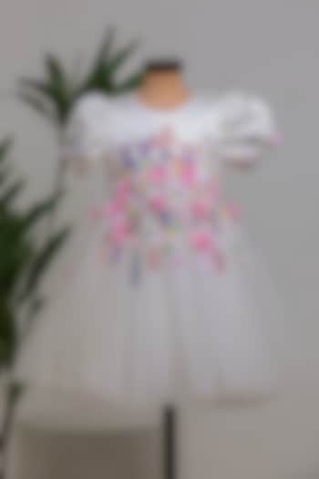 White Silk & Net Dress For Girls by Li'l Angels at Pernia's Pop Up Shop