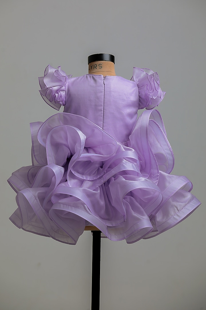 Lilac Satin Organza Butterfly Dress For Girls by Li'l Angels at Pernia's Pop Up Shop