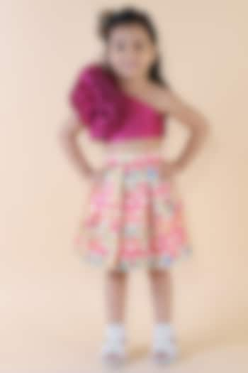 Multi-Colored Printed Skirt Set For Girls by Li'l Angels at Pernia's Pop Up Shop