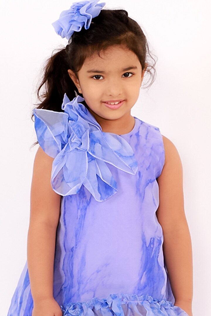 Blue Marble Dress For Girls by Li'l Angels at Pernia's Pop Up Shop 2026