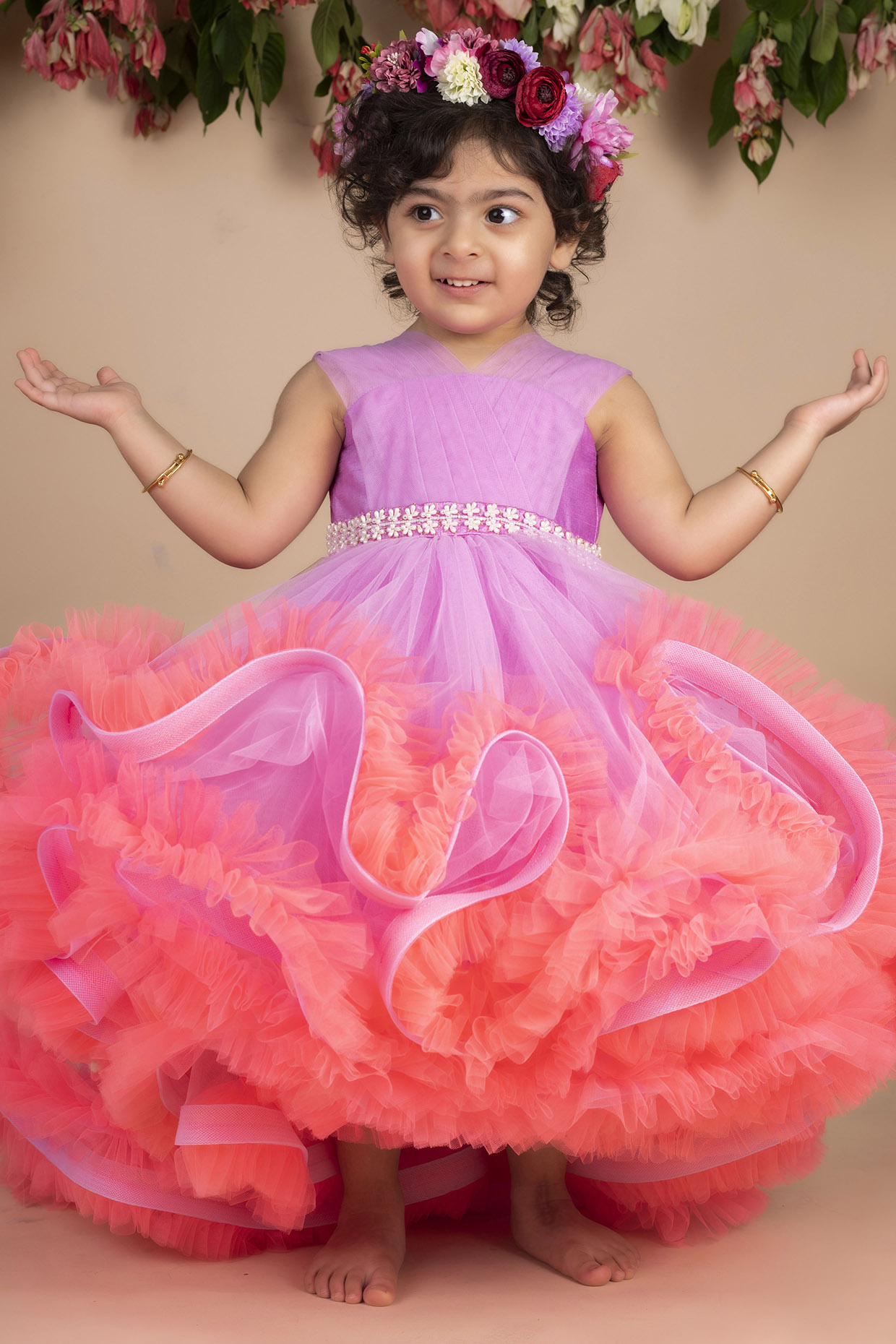 Kid Party Formal Dresses Infant Vestido Tutu Wedding Prom Dress For Girls  Birthday Gown For 4-