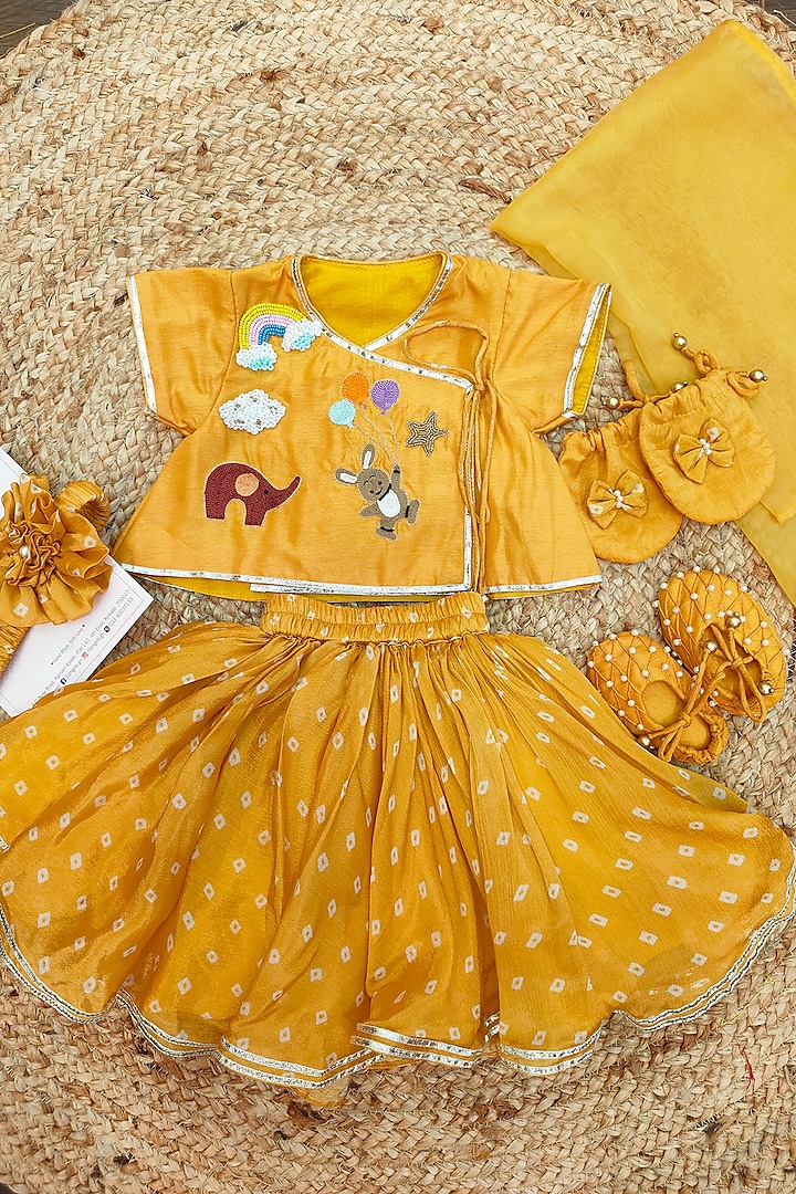 Yellow Silk Gift Hamper For Girls by Li'l Angels at Pernia's Pop Up Shop