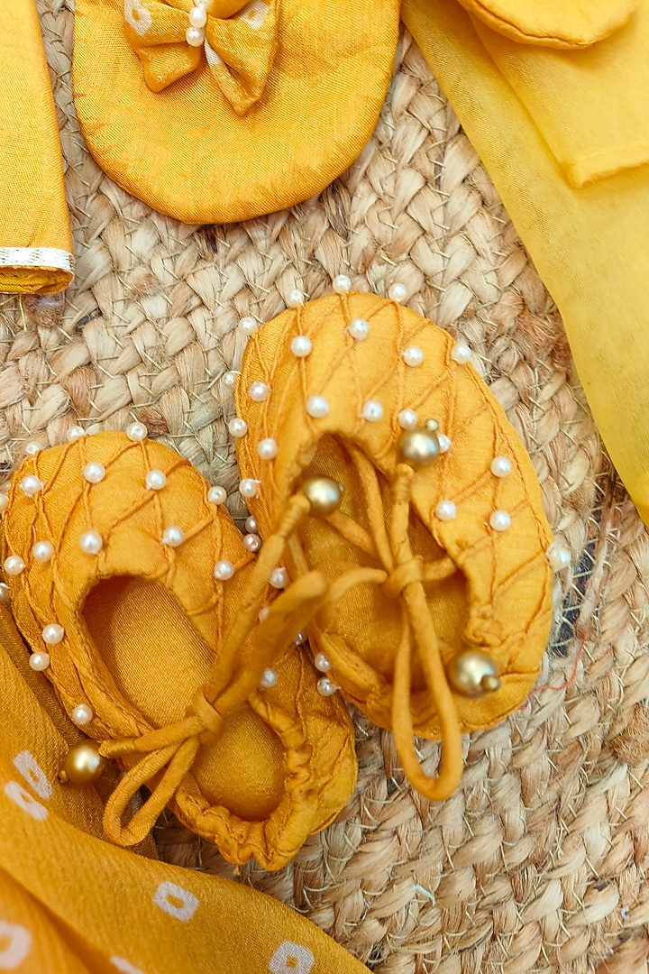 Yellow Silk Gift Hamper For Girls by Li'l Angels at Pernia's Pop Up Shop