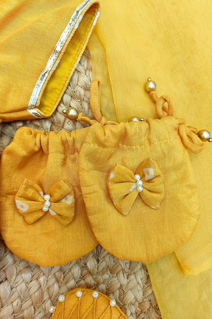 Yellow Silk Gift Hamper For Girls by Li'l Angels at Pernia's Pop Up Shop